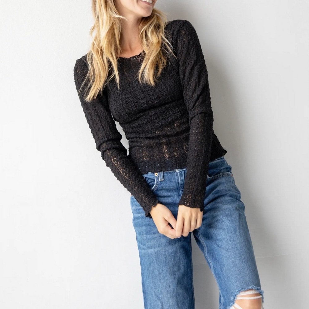 Natural Life black lace layering top